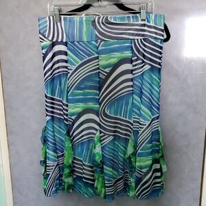 Vibrant Blue and Green Women's Mini Skirt